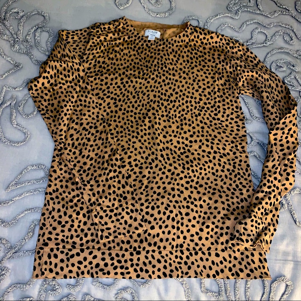 EUC J. Crew Factory Leopard Dot Tippi Sweater